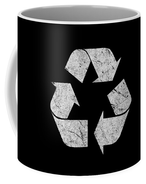 Funny Coffee Mug featuring the digital art Retro Recycle Logo by Flippin Sweet Gear