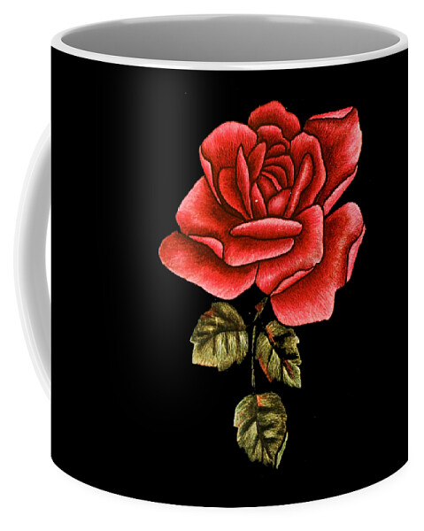 Funny Coffee Mug featuring the digital art Retro Rose by Flippin Sweet Gear