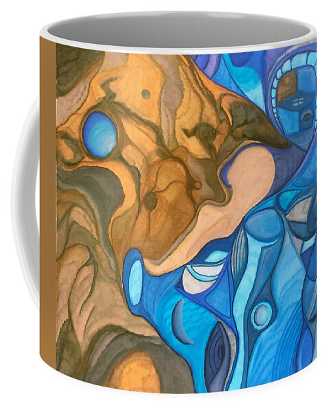 Space Coffee Mug featuring the mixed media Returning Home by Jeff Malderez