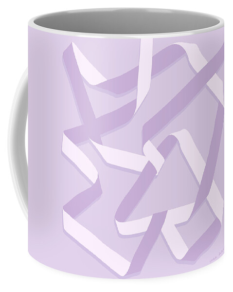 Nikita Coulombe Coffee Mug featuring the painting Ribbon 13 in lavender by Nikita Coulombe
