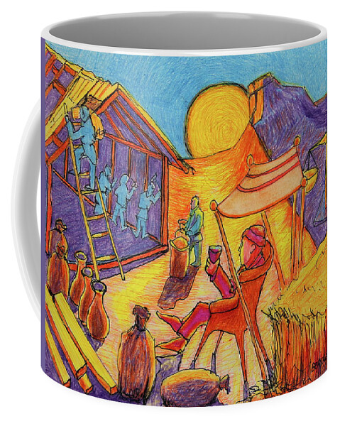 Rich Fool Parable Coffee Mug featuring the painting Rich Fool Parable painting by Bertram Poole by Thomas Bertram POOLE