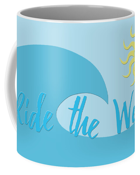 Ride The Wave Coffee Mug featuring the digital art Ride the Wave by Angie Tirado