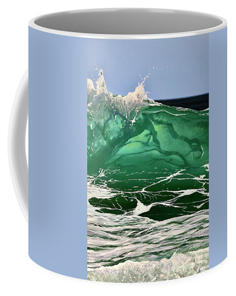 Wave Coffee Mug featuring the painting Riding the Crest by Hunter Jay