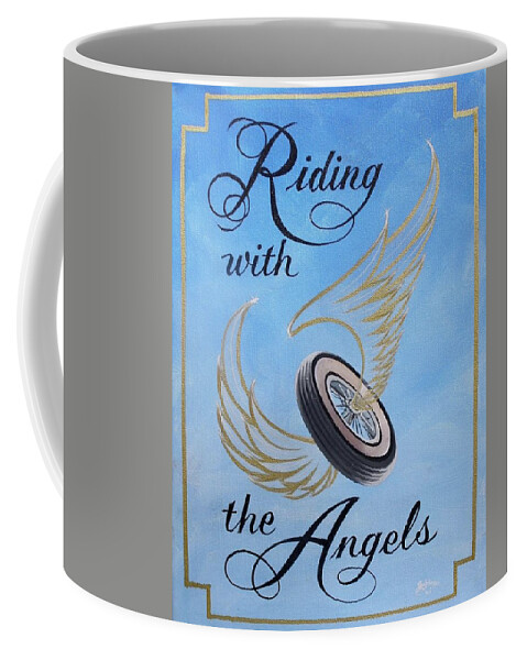 Hot Rod Coffee Mug featuring the painting Riding with the angels by Alan Johnson
