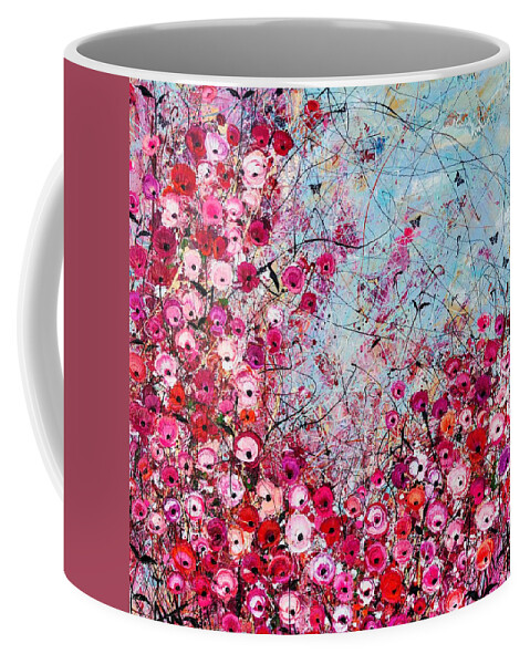 Flowers Coffee Mug featuring the painting Ringa Roses by Angie Wright