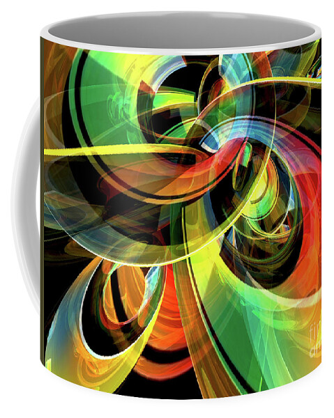 Digital Art Coffee Mug featuring the digital art Rings of Reflection by Phil Perkins