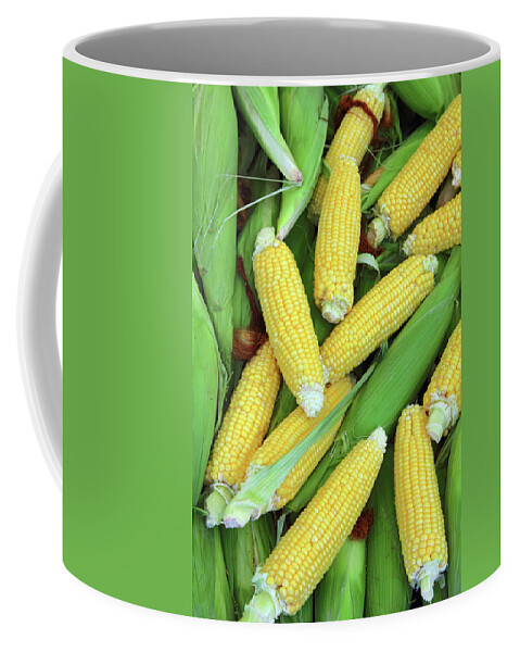 Corn Coffee Mug featuring the photograph Ripe Corn - Food Background by Mikhail Kokhanchikov