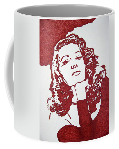 Rita Coffee Mug featuring the drawing Rita by Lynet McDonald