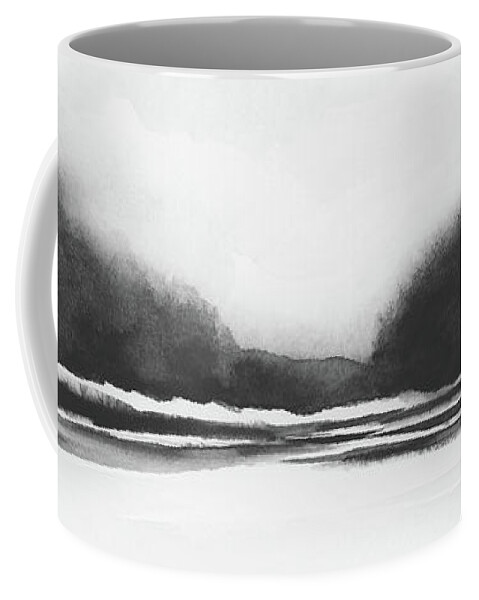 White Coffee Mug featuring the painting River Bank III by Rachel Elise