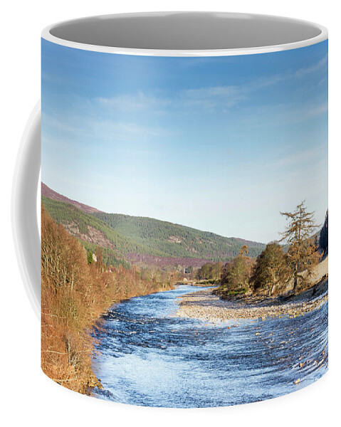 Scottish River Coffee Mug featuring the photograph River Dee At Ballater Scotland by Tanya C Smith