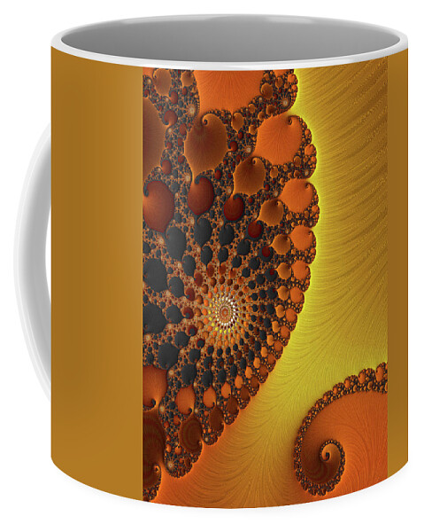 Abstract Coffee Mug featuring the digital art River of Gold by Manpreet Sokhi