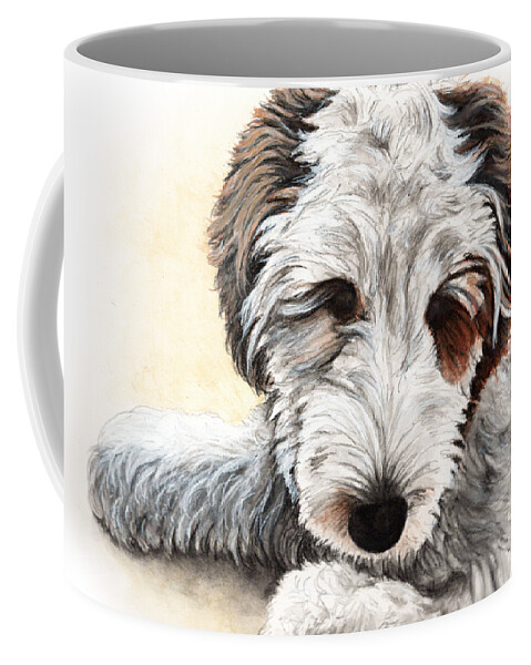Pet Portrait Art Coffee Mug featuring the painting River Painting by Patrice Clarkson