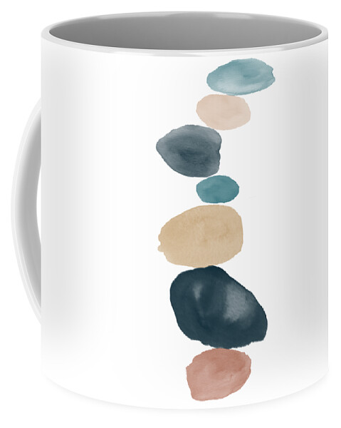 Watercolor Coffee Mug featuring the painting River Rocks I by Ink Well