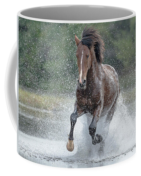 Stallion Coffee Mug featuring the photograph River Run. by Paul Martin