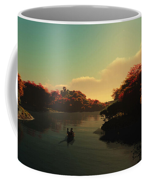 River Coffee Mug featuring the digital art River Song by Williem McWhorter