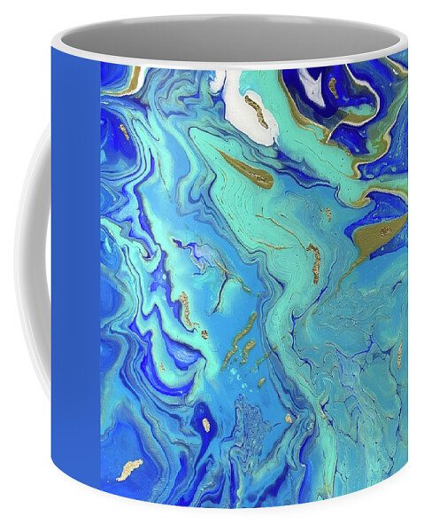 Gold Leaf Coffee Mug featuring the painting Rivers by Nicole DiCicco