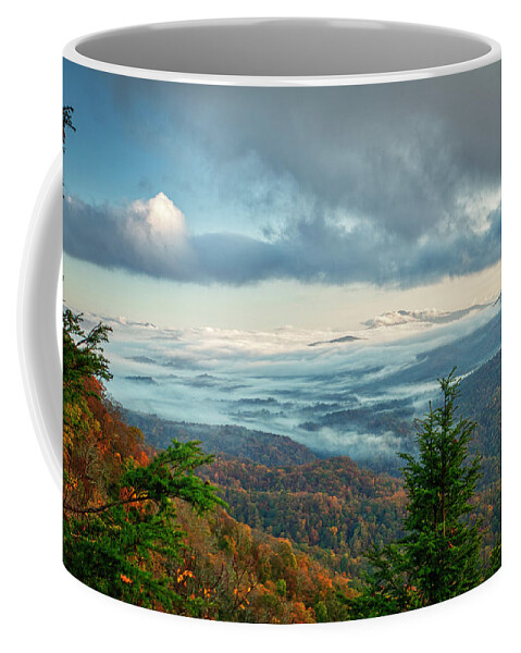 Blue Ridge Parkway Coffee Mug featuring the photograph Rivers Of Clouds by Meta Gatschenberger