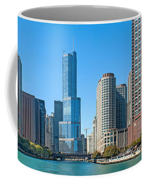 Chicago Coffee Mug featuring the photograph Riverview Skyline Panorama No 2 - Chicago by Nikolyn McDonald