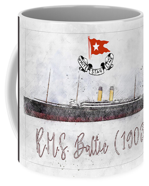 Steamer Coffee Mug featuring the digital art R.M.S. Baltic by Geir Rosset