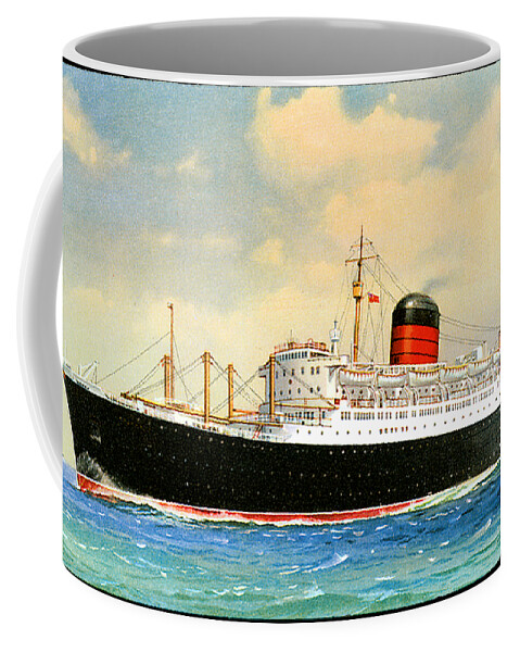 Carinthia Coffee Mug featuring the painting RMS Carinthia Postcard 1955 by Unknown