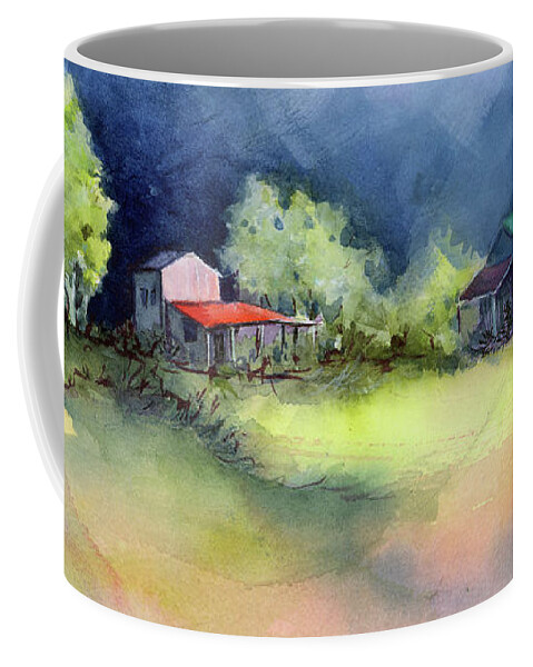 Landscape Coffee Mug featuring the painting Road to Mom and Dad's by Lois Blasberg