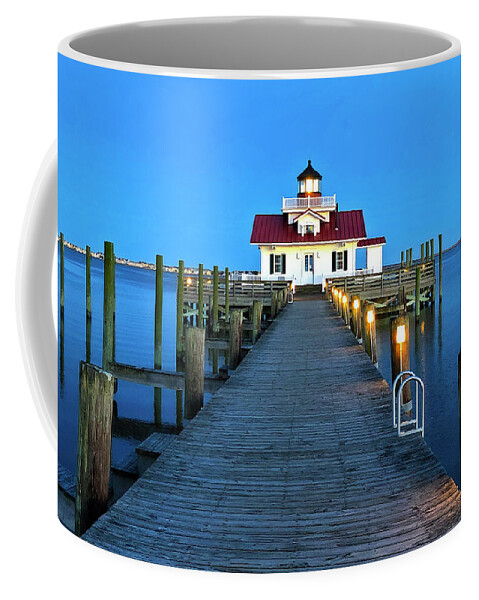Photo Coffee Mug featuring the photograph Roanoke Marshes Lighthouse by Anthony M Davis