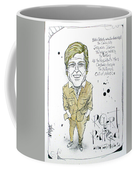  Coffee Mug featuring the drawing Robert Redford by Phil Mckenney