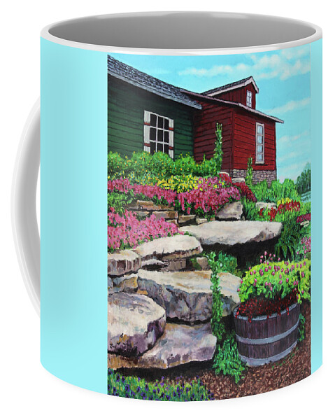 Rock Garden Coffee Mug featuring the painting Rock Garden by John Lautermilch