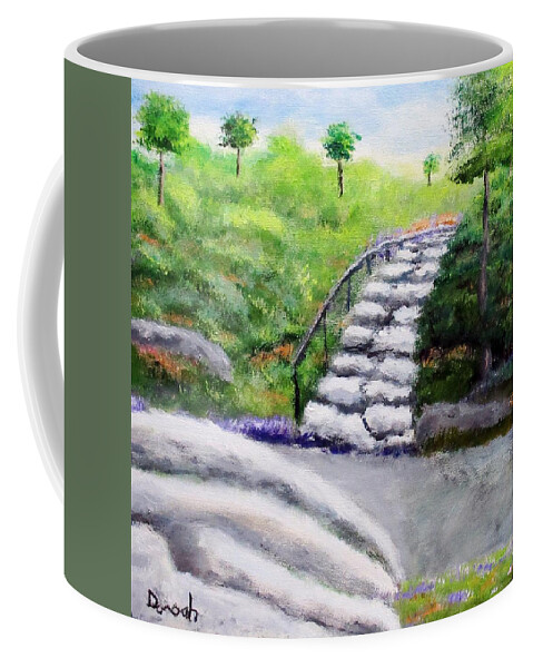 Landscape Coffee Mug featuring the painting Rock Steps by Gregory Dorosh