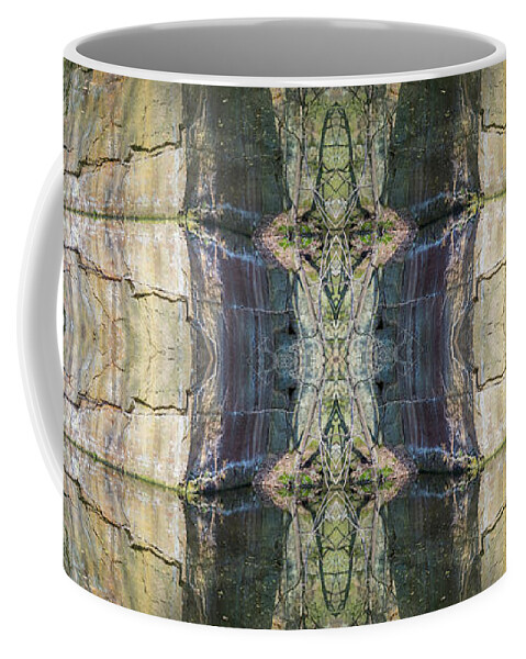 Water Surface Coffee Mug featuring the digital art Rocks, water and symmetry 1 by Adriana Mueller