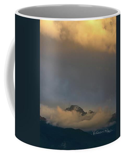 America Coffee Mug featuring the photograph Rocky Mountain Thunderstorm at sunset by Kyle Lee