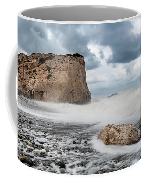 Waves Coffee Mug featuring the photograph Rocky Seascape during Storm by Michalakis Ppalis