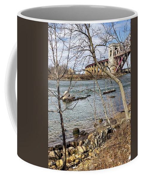 Astoria Park Coffee Mug featuring the photograph Rocky Winter Shore Line by Cate Franklyn