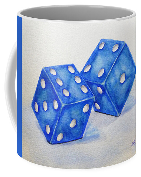 Dice Coffee Mug featuring the painting Roll the Dice by Kelly Mills