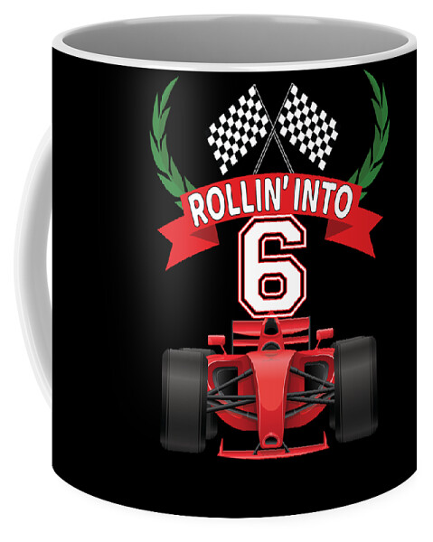 Rollin into 6 Years Old Racing Car Boys 6th Birthday Party design