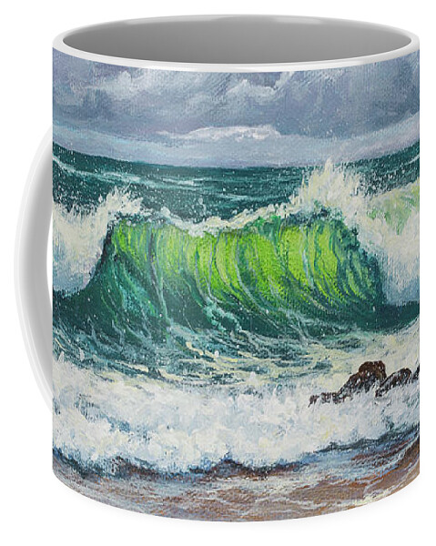 Seascape Coffee Mug featuring the painting Rolling Waves by Darice Machel McGuire