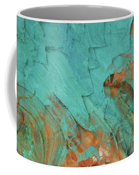 Red Coffee Mug featuring the painting Romans 12 2. Renew Your Thoughts, Transform Your Life. by Mark Lawrence