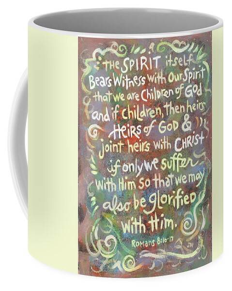 Jen Norton Coffee Mug featuring the painting Romans 8 We Are Children of God by Jen Norton