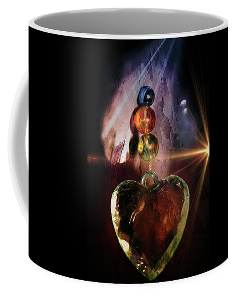 Pink Coffee Mug featuring the photograph Romantic Glowing Heart by Michelle Liebenberg