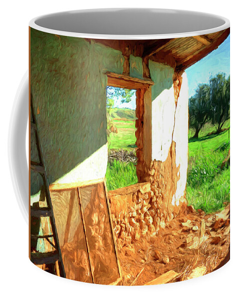 Abandoned Coffee Mug featuring the digital art Room With A View by Wayne Sherriff