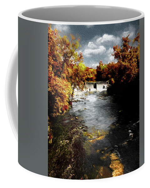 Horlick Dam Coffee Mug featuring the photograph Root River Fishing Art by Scott Olsen