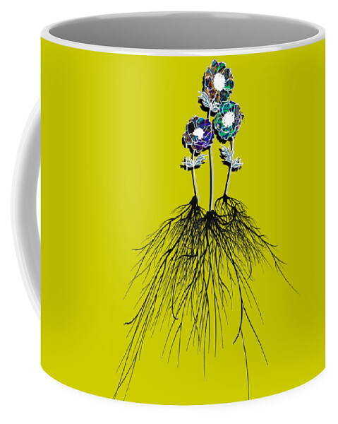 T Shirt Coffee Mug featuring the painting Roots Classic Garden Hand Drawing Rubino Brand Colorful Rainbow Flowers Group Bouquet by Tony Rubino