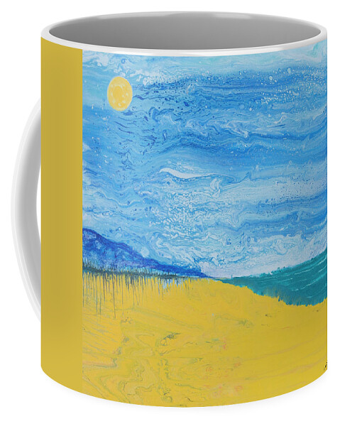 Seascape Coffee Mug featuring the painting Roots Water and Sky by Steve Shaw