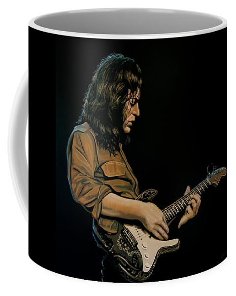 Rory Gallagher Coffee Mug featuring the painting Rory Gallagher Painting by Paul Meijering