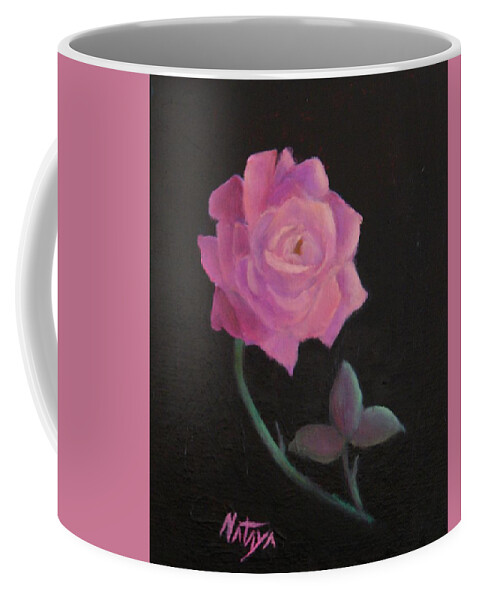 Rose Coffee Mug featuring the painting Rosado by Nataya Crow