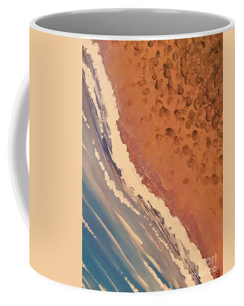Beach Coffee Mug featuring the painting Rose Beach Abstract by April Reilly