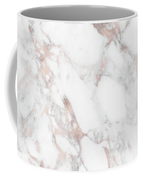 Marble Coffee Mug featuring the painting Rose Gold Marble Blush Pink Metallic Foil by Modern Art