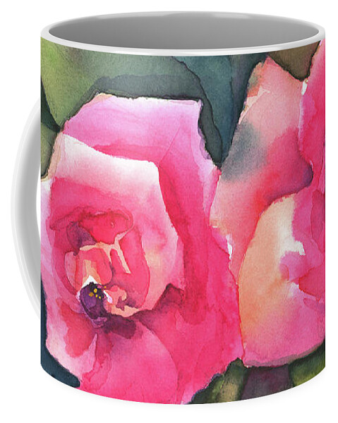 Watercolorartist Coffee Mug featuring the painting Rose Pairing by Lois Blasberg