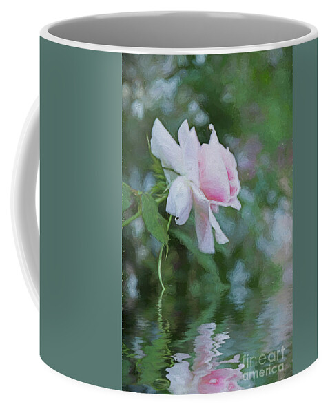 Floral Coffee Mug featuring the photograph Rose Reflection by Elaine Teague