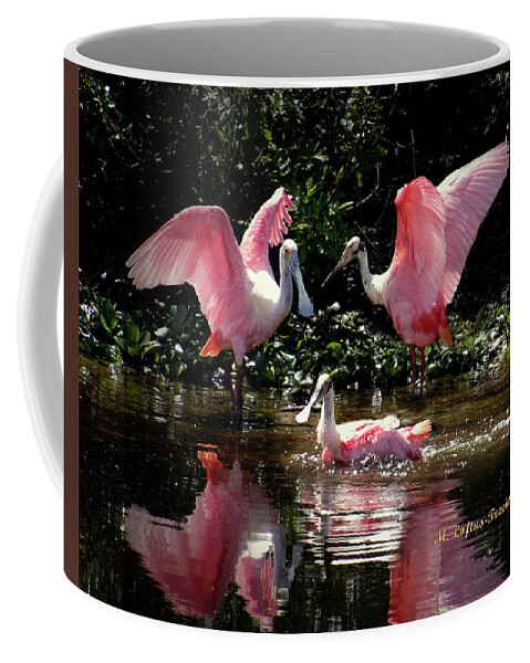 Wild Coffee Mug featuring the photograph Roseata Spoonbills - The Ballet by Michele A Loftus